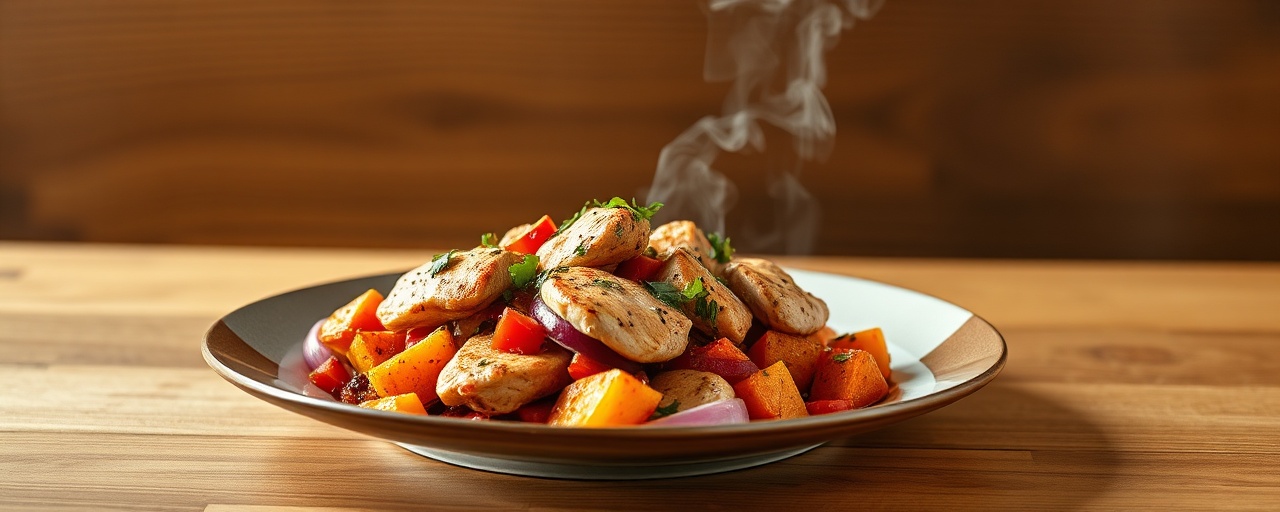 Aegean Wok-Tossed Chicken and Sweet Potato Skillet