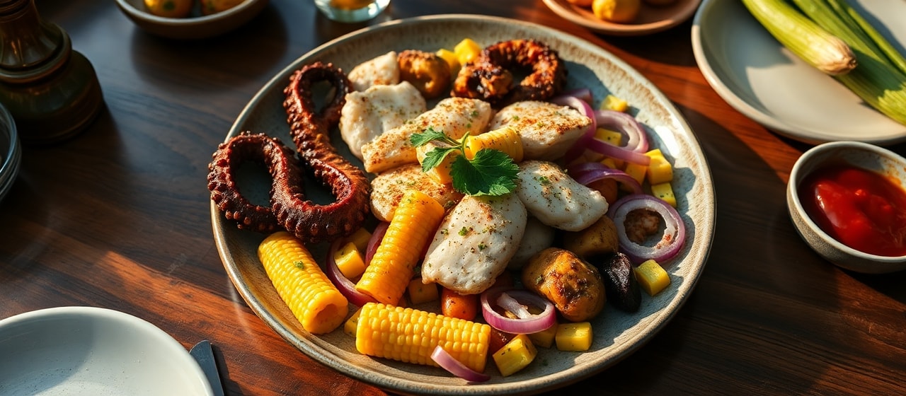 Ahtapot ve Mezgit Tandır Kebabı
