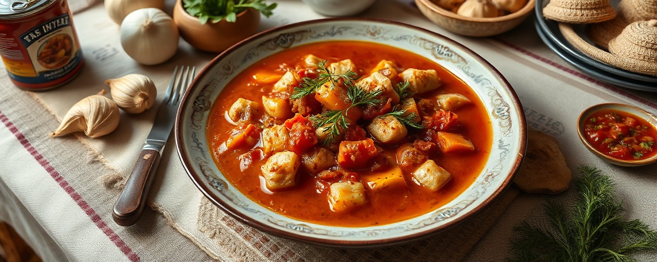Ajameti Seitan Tsanakhi (Ajameti Poached Seitan Stew)