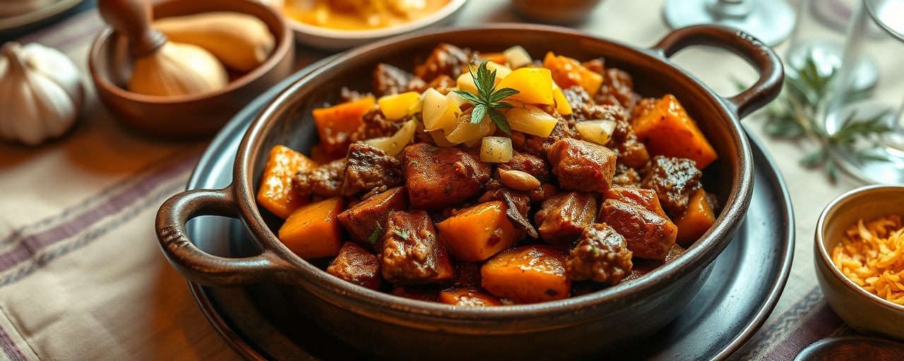 Amasi-Marinated Seitan Potjie with Butternut and Samp