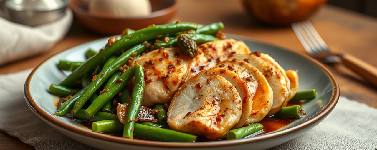 American Black Garlic Chicken and Green Bean Stir-fry