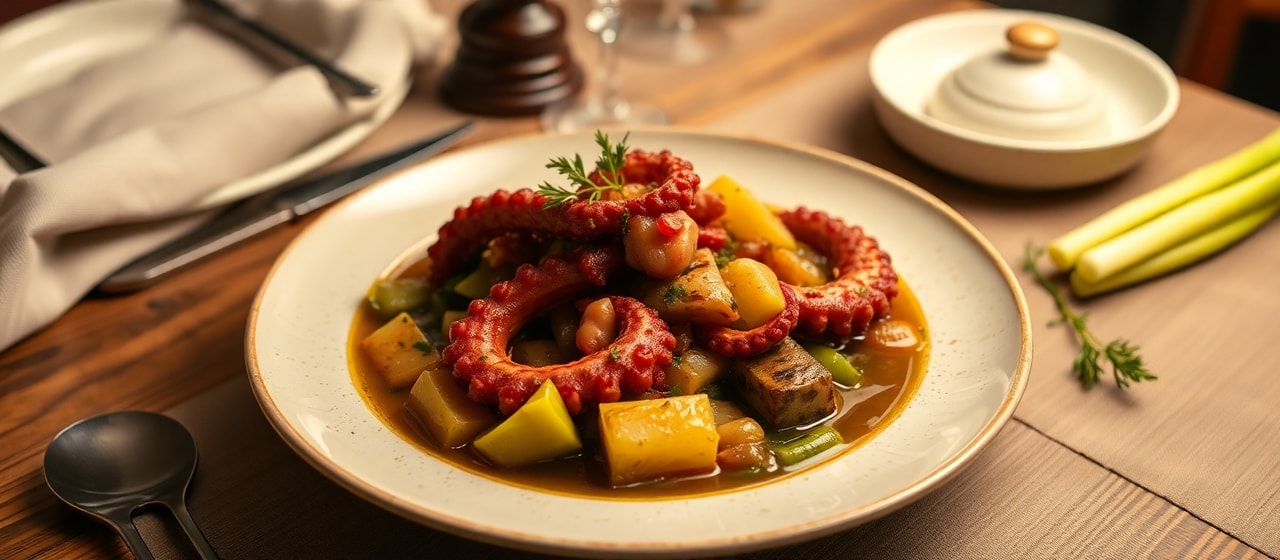 American Clay Pot Octopus & Vegetable Stew