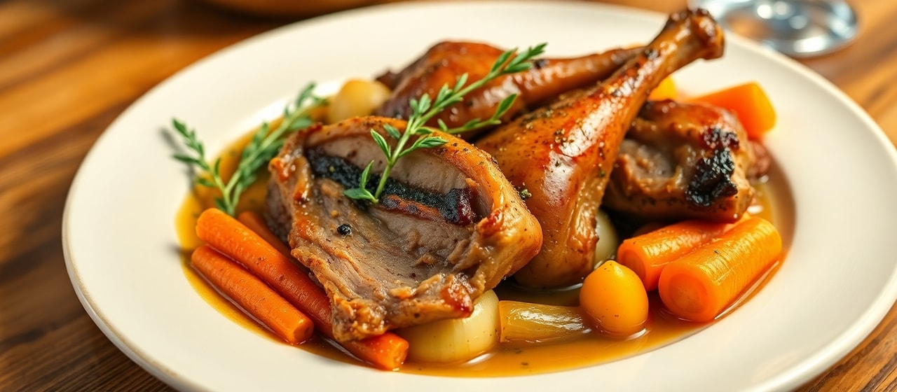 Apple-Maple Duck Clay Pot Roast
