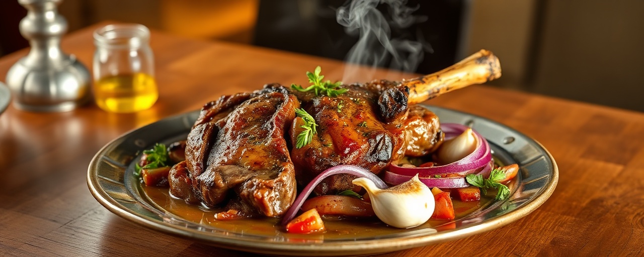 Arni me Spanaki kai Elies Stifado