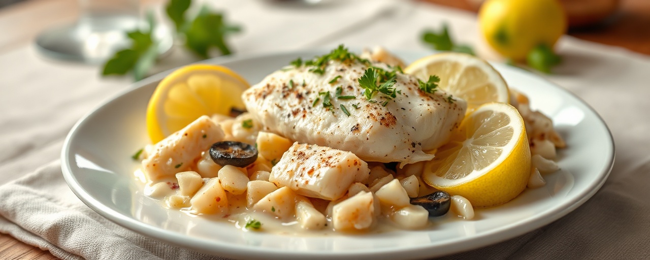 Bacalhau Vaporizado com Molho de Coco e Citrinos
