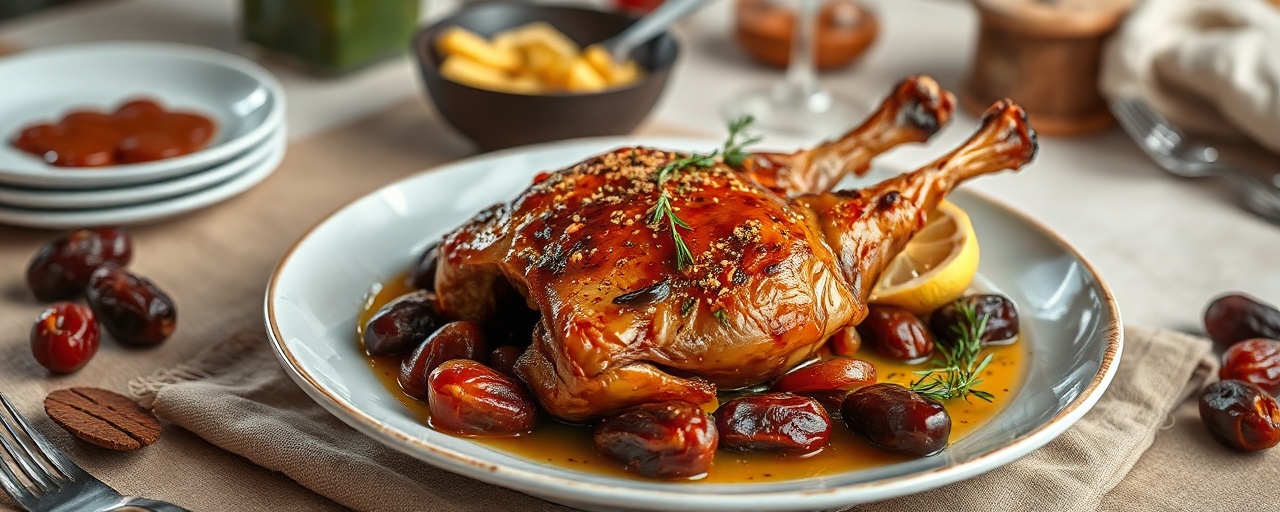 Bat Matfī bil Tamr (Fire-Roasted Egyptian Duck with Dates)