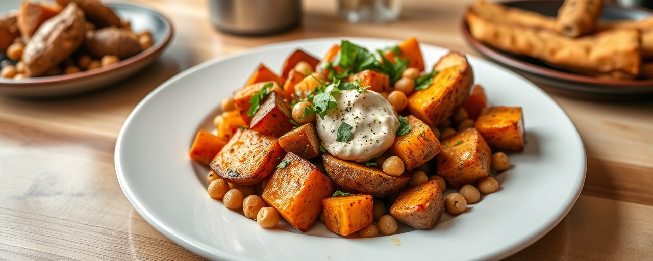 Batata Misr El Mshawya ma'a Tahini (Egyptian Roasted Sweet Potatoes with Tahini)