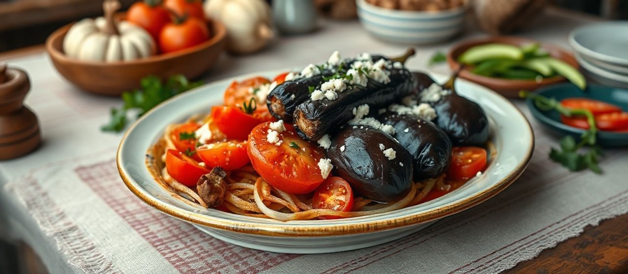 Berenjena y Pasilla Asada con Queso Fresco