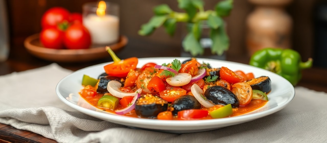 Berenjenas Poached con Criolla Refrescante