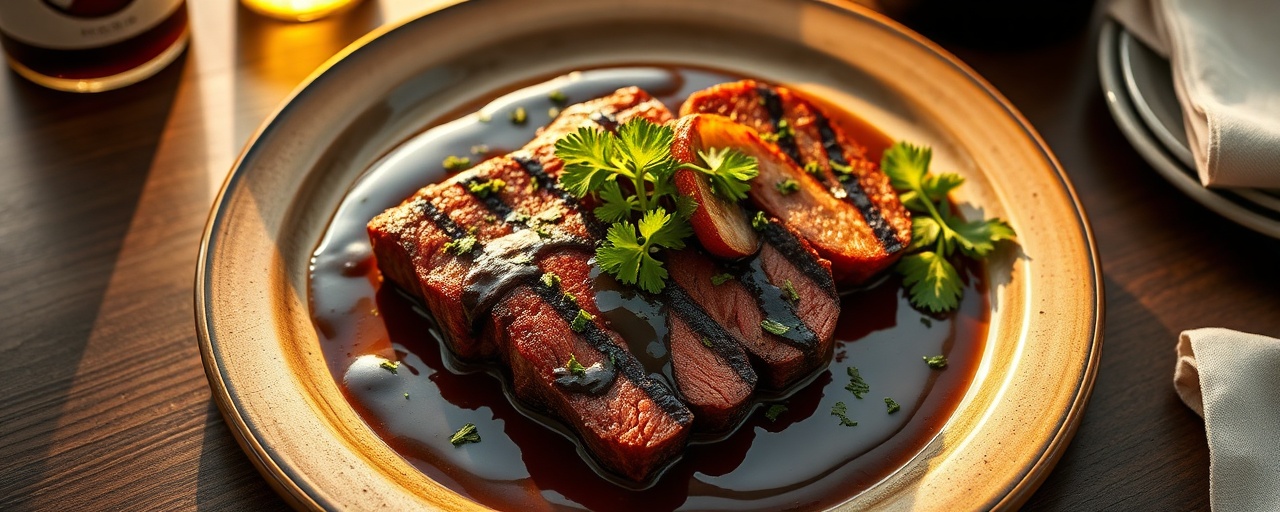 Bife de Chorizo a la Llama con Chimichurri de Ajo Negro