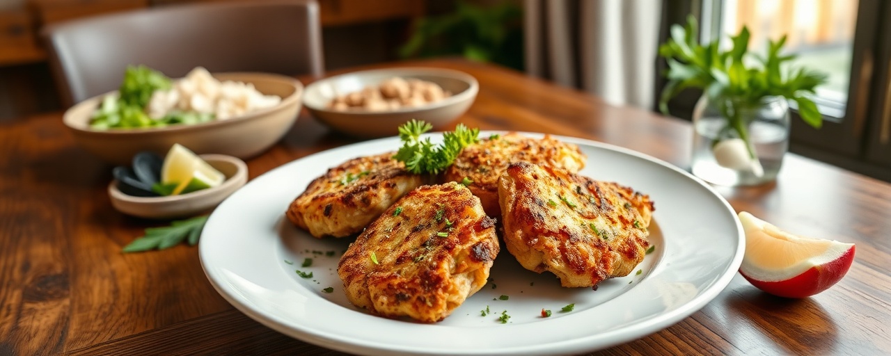 Black Garlic and Herb Fried Chicken Fritters