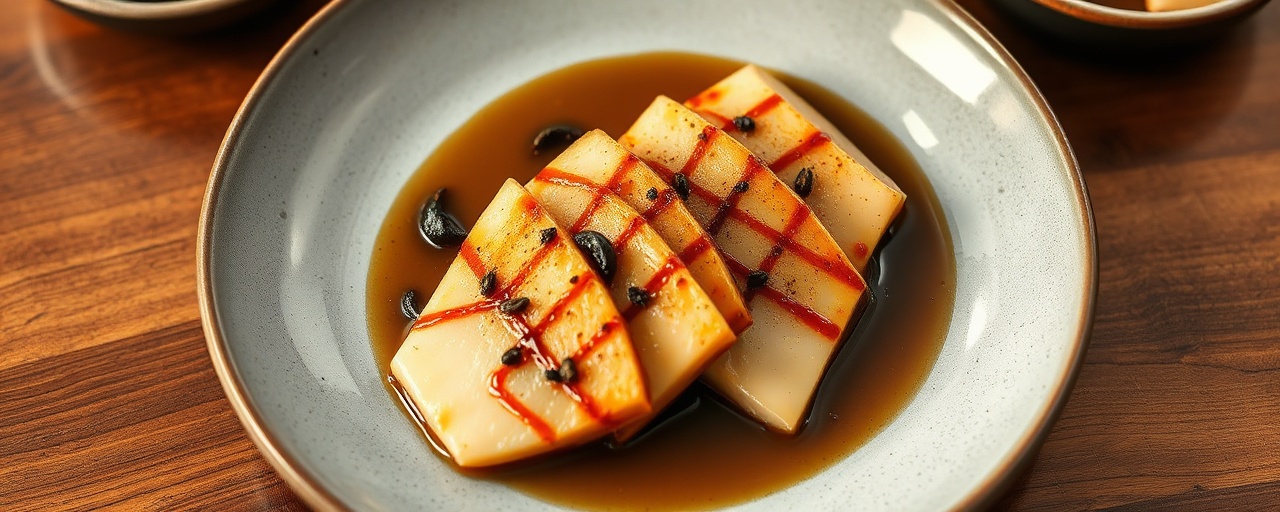 Black Garlic Miso Glazed Yellowtail