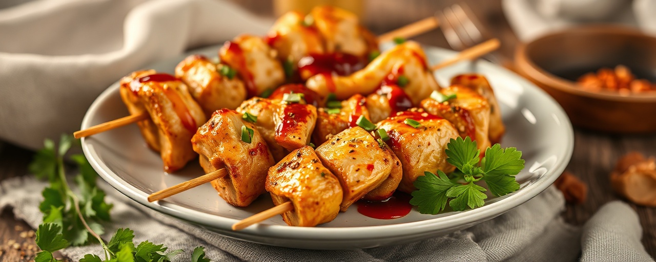 Braai-Style Mielie-and-Chicken Skewers with Gochujang Peri-Peri Glaze