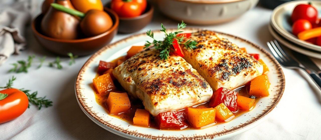 Braised Caribbean Cod with Sweet Potatoes