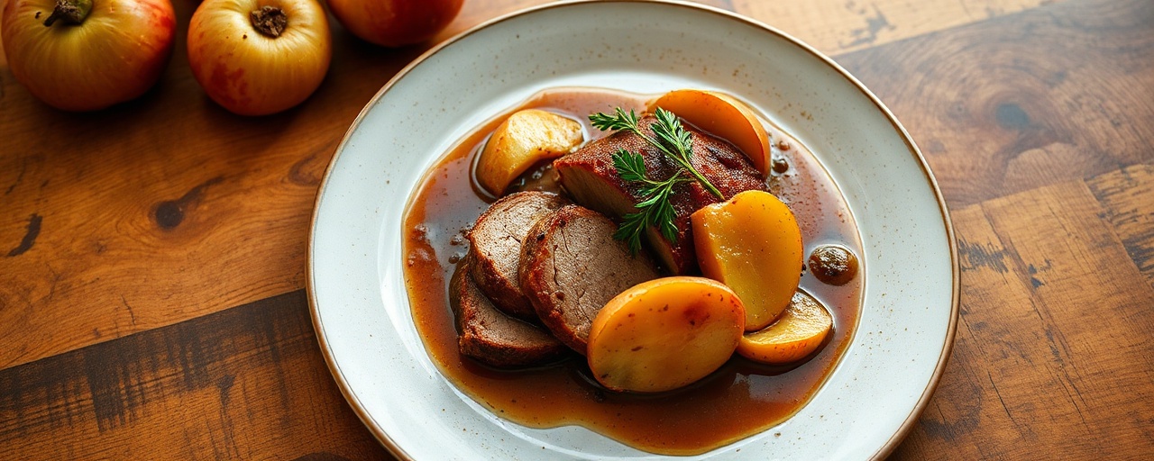 Braised German Pork Loin with Tamarind-Apple Glaze