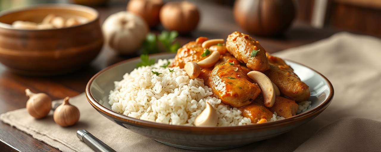 Brazilian Cashew Chicken with Coconut Rice