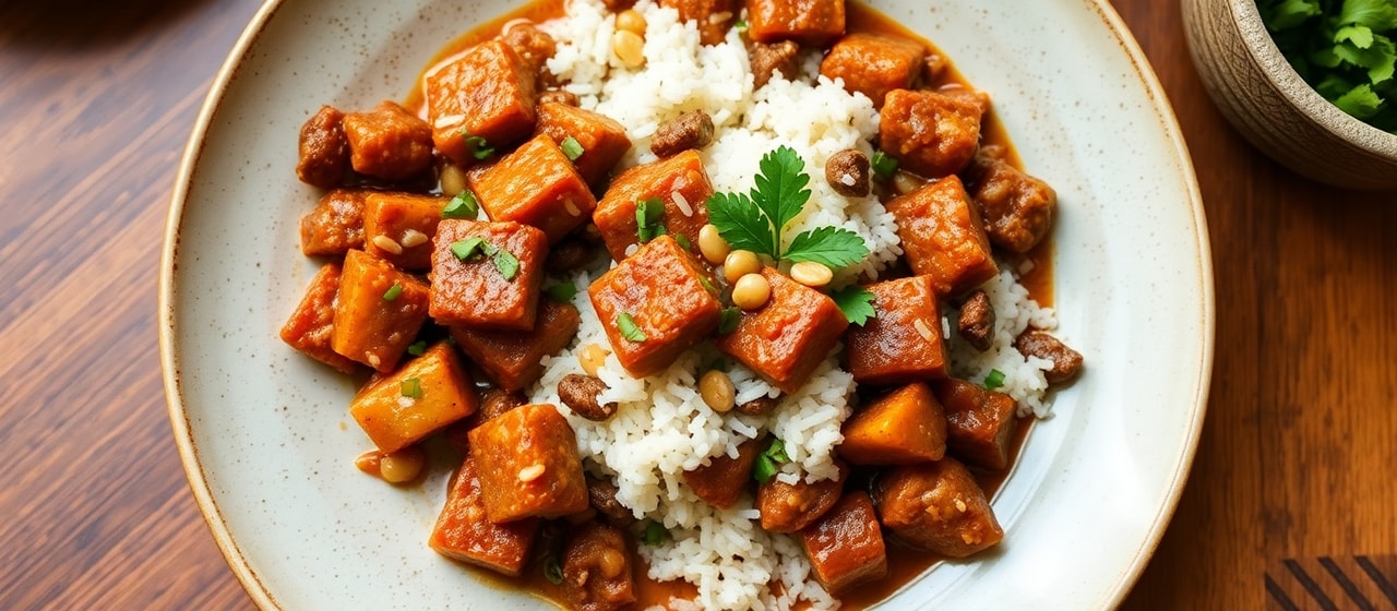 Burmese Braised Tempeh with Tamarind