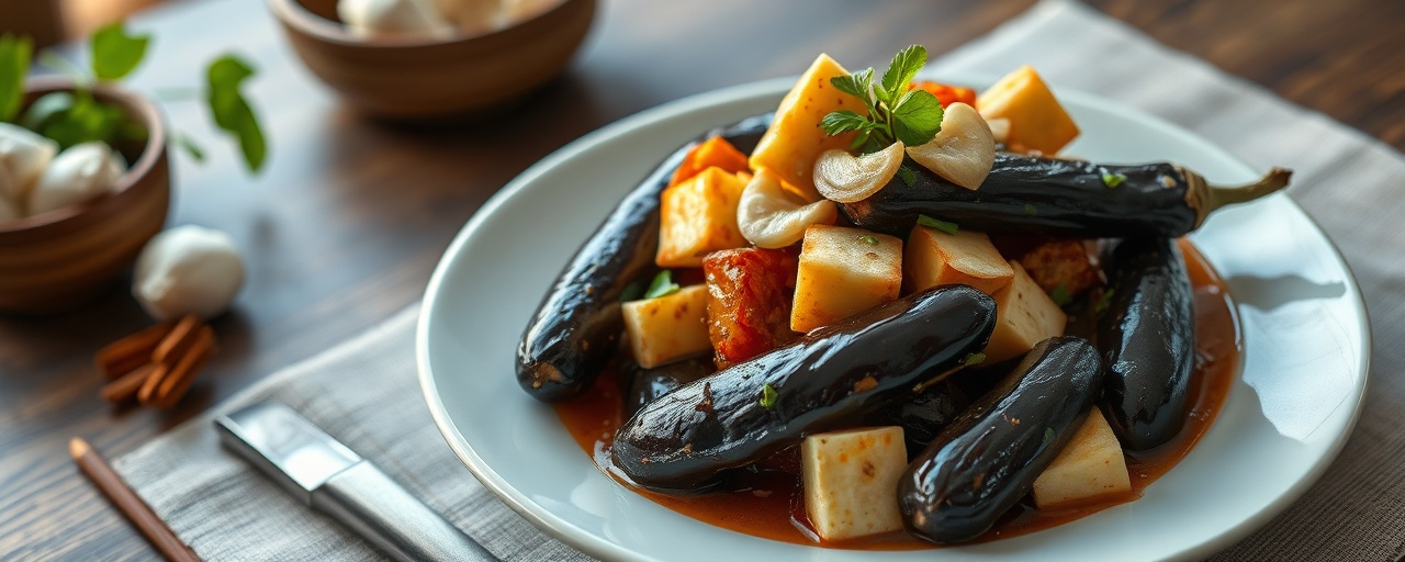Cà Tím Kho Chay (Vegetarian Braised Eggplant Claypot)