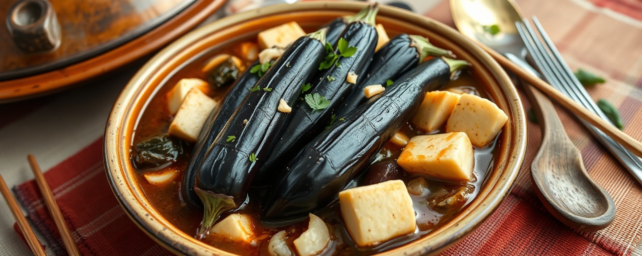 Cà Tím Kho Chay (Vegetarian Braised Eggplant Claypot)