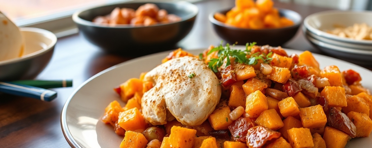 Cajun Cured Chicken and Sweet Potato Hash