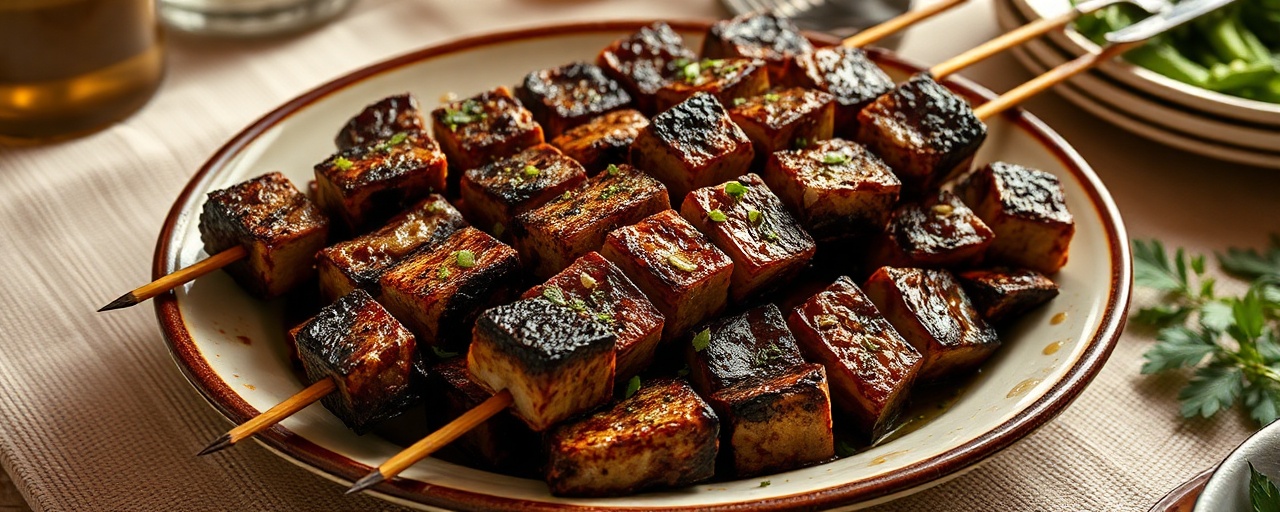Cajun Grilled Black Garlic Alligator Skewers
