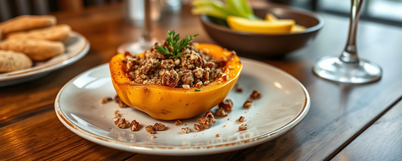 Cajun Roasted Butternut Squash with Spicy Pecan Crumble