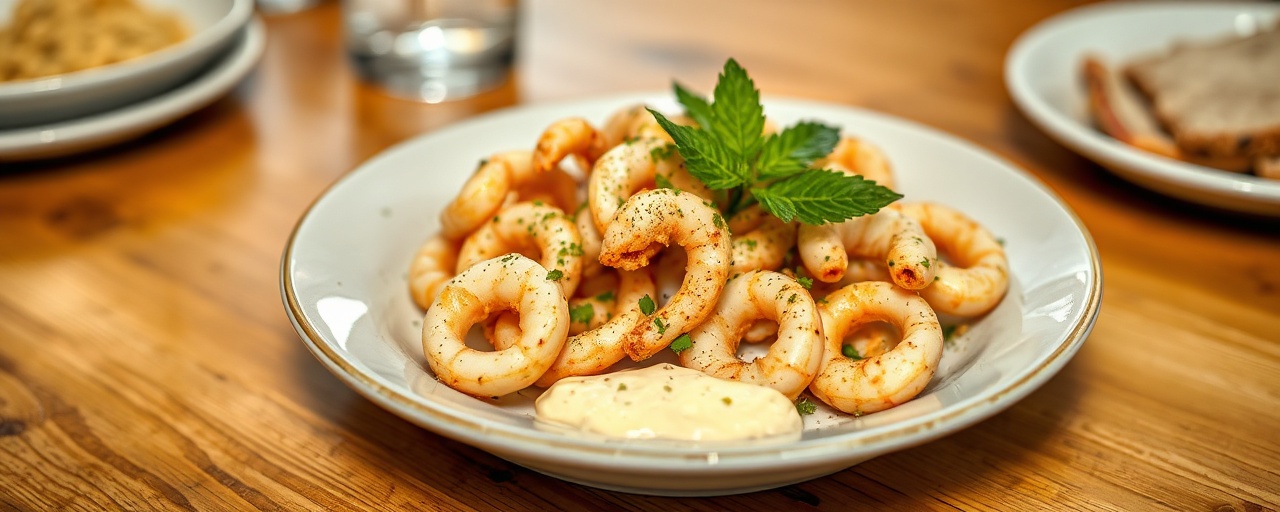 Calamares Azafranados Flash-Fritos con Aioli de Limón