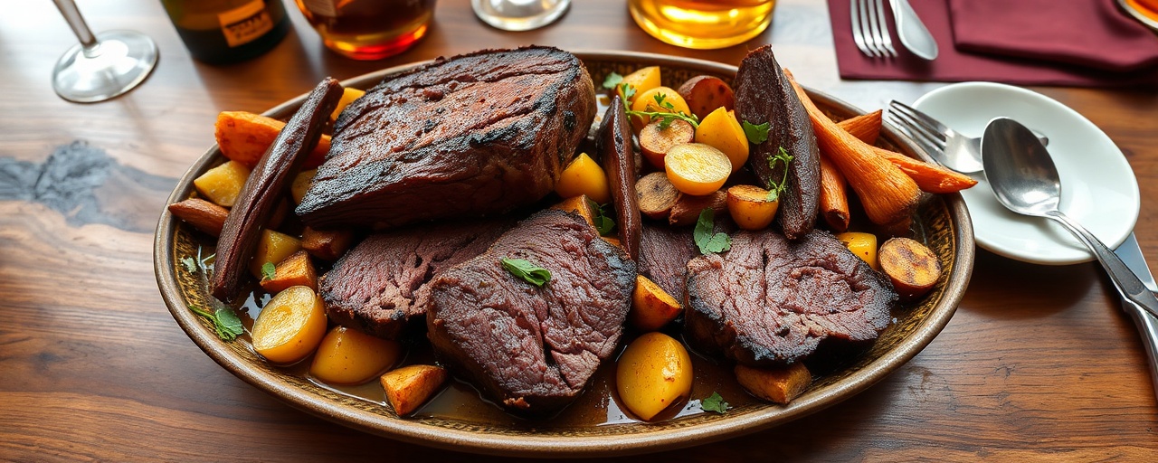 Caledonian Fire-Roasted Harissa Venison with Whisky-Honey Root Vegetables