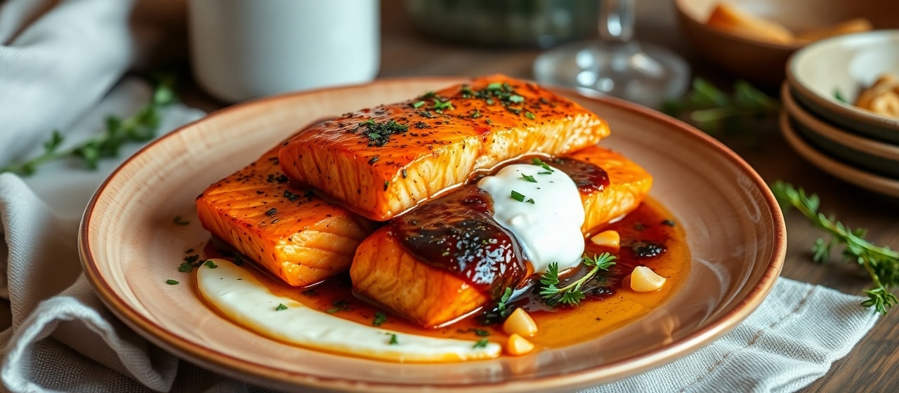 Caledonian Tandoori Salmon with Heather-Galangal Glaze