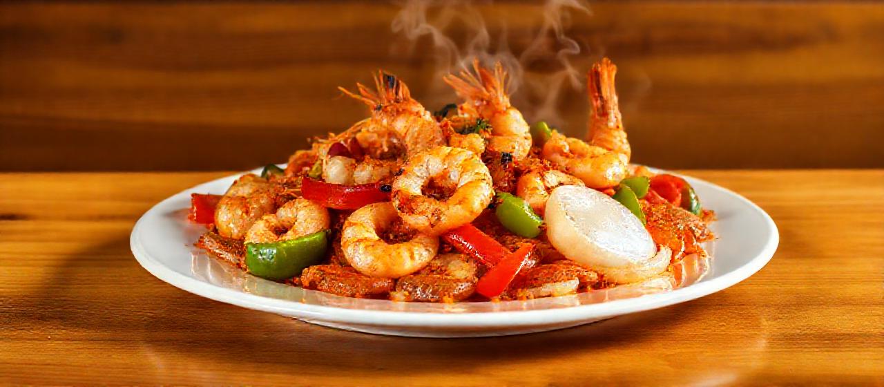 Camarão Salteado com Harissa Piri-Piri