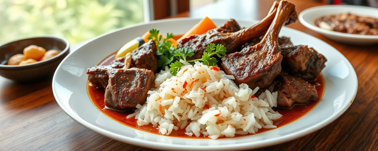 Cambodian Harissa-Spiced Braised Lamb Shanks