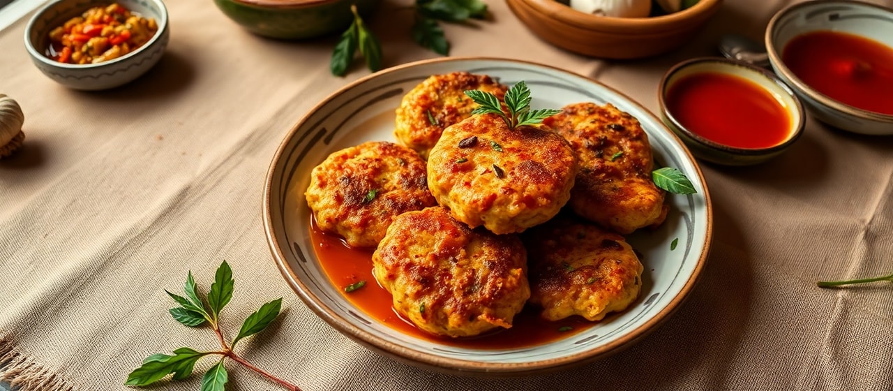 Cambodian Star Anise & Mozzarella Vegetable Fritters with Tangy Tamarind Dipping Sauce