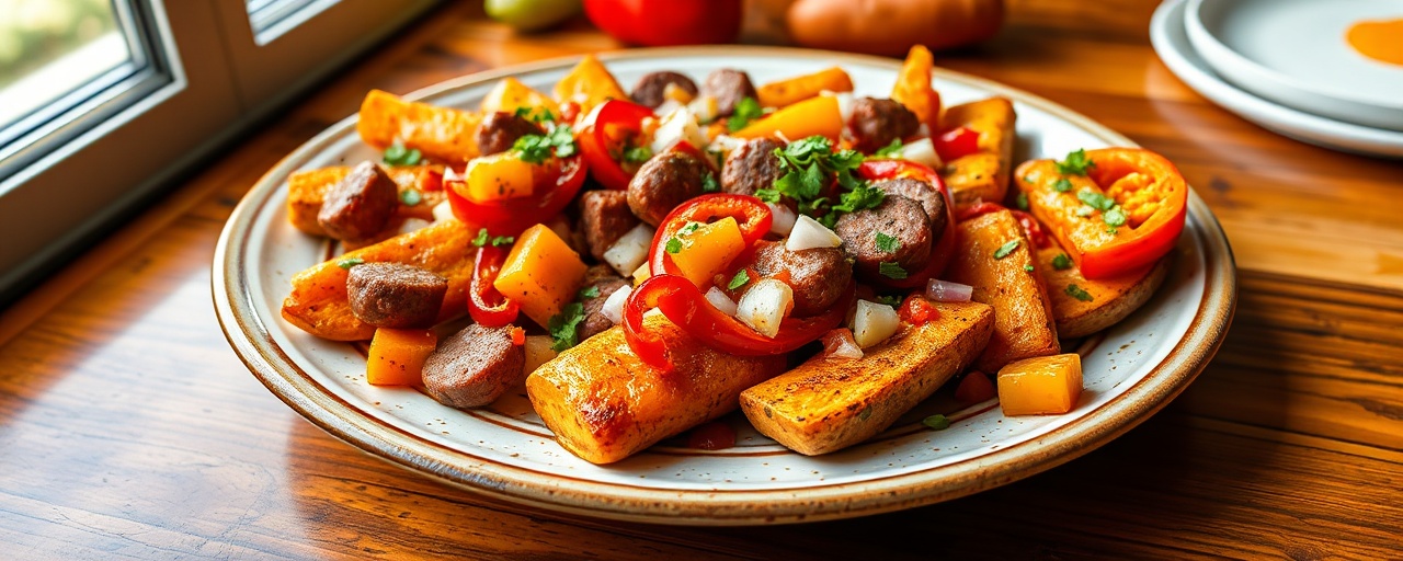 Camote Asado y Chorizo en Brochetas con Glaseado de Chile Ancho