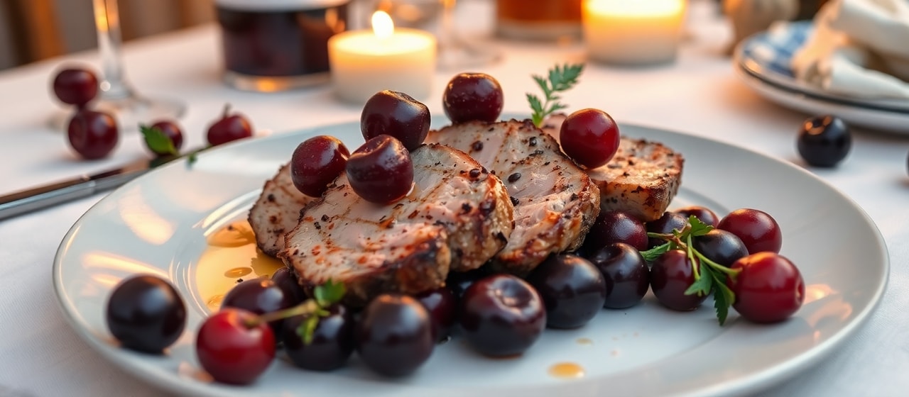 Canard Grillé aux Cerises et Romarin