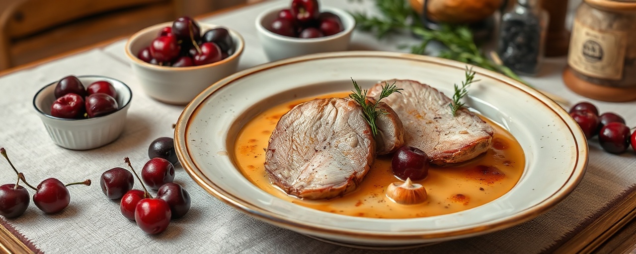 Canard à la Cardamome avec Cerises Poêlées Rapides