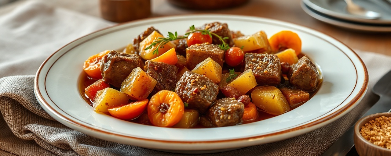 Cardamom-Infused Uzbek Lamb and Apricot Slow Stew