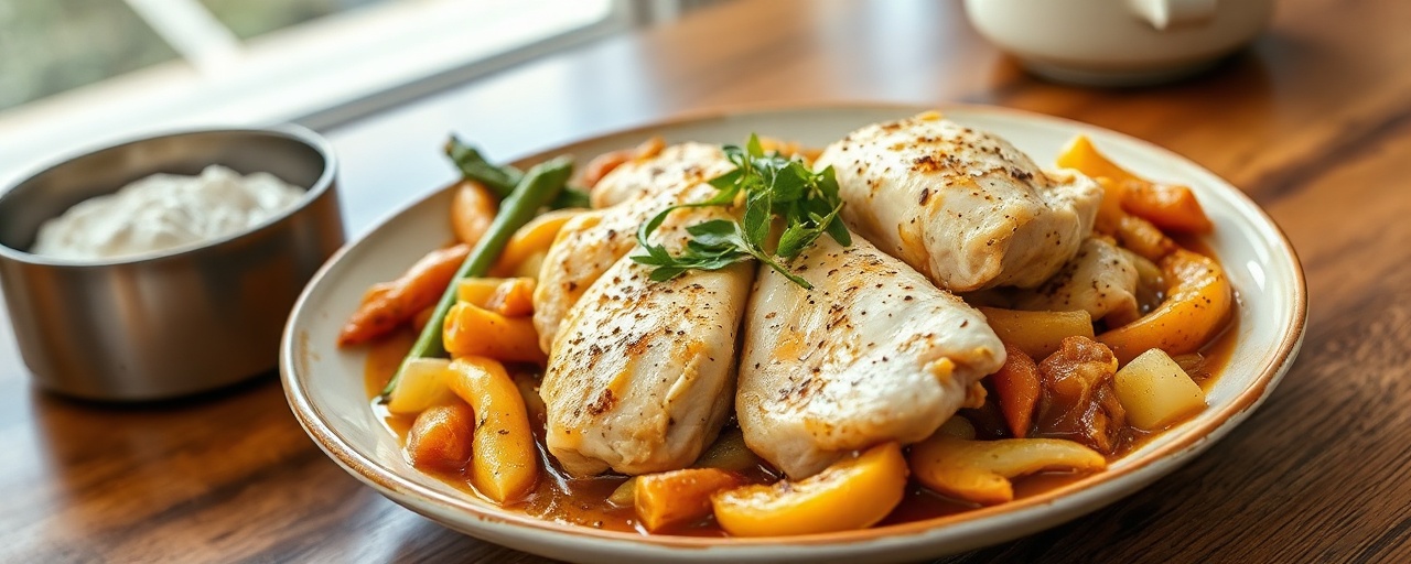 Cardamom-Kefir Chicken with Braised Cabbage