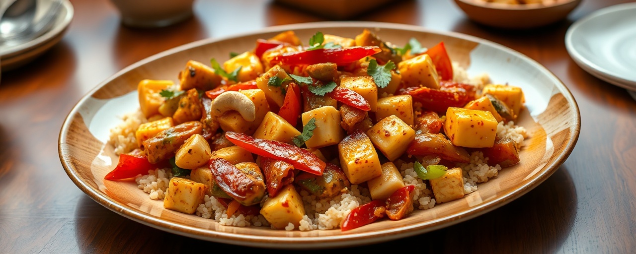 Cashew Paneer and Bell Pepper Stir-Fry
