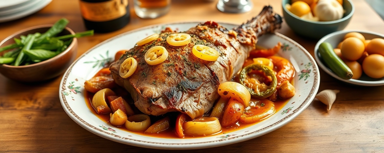 Cerdo Estofado con Miso y Pimientos