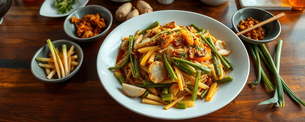 Cha Khnôr Saôm - Cambodian Wok-Tossed Jackfruit with Lemongrass