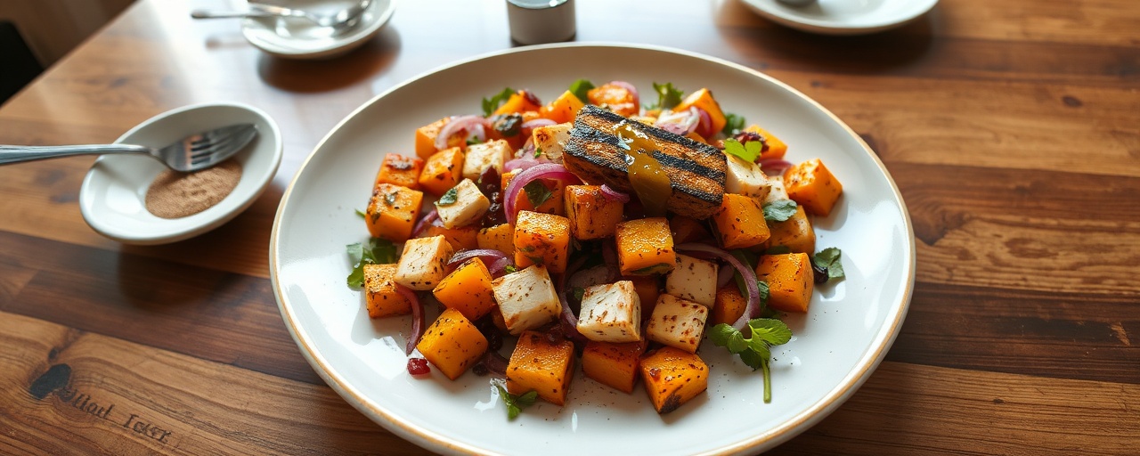 Charcoal-Grilled Butternut Squash and Halloumi Salad