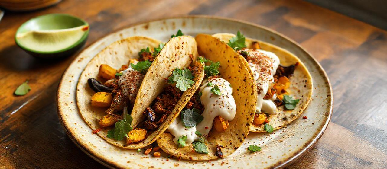 Charcoal-Grilled Butternut Squash Tacos with Chipotle-Lime Crema