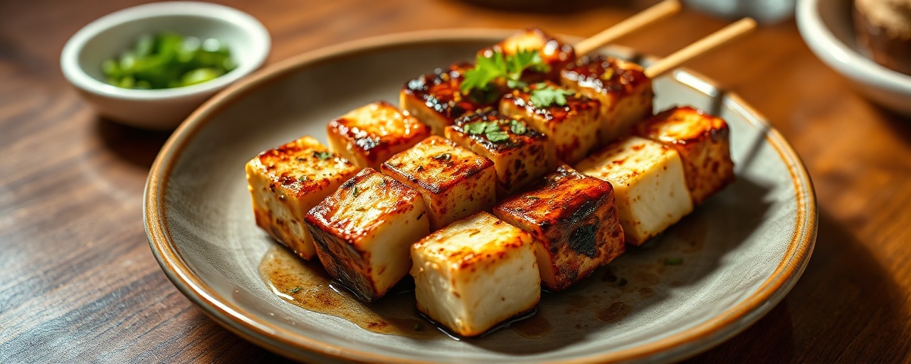 Charcoal-Grilled Five-Spice Tofu Skewers