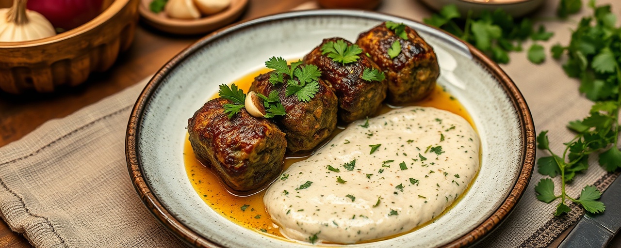 Charcoal-Grilled Jackfruit Kofta with Herbed Tahini