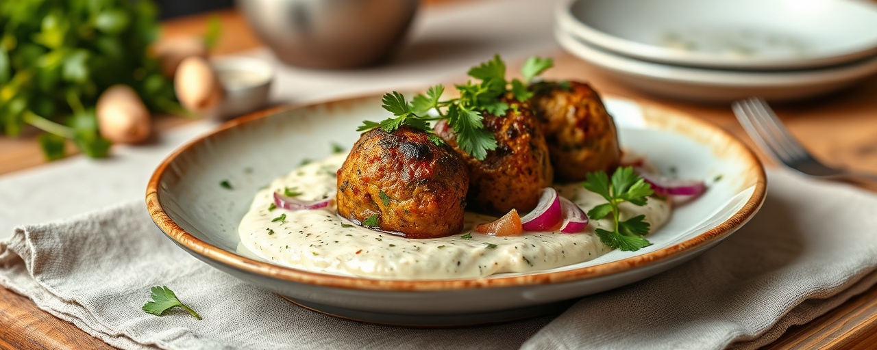 Charcoal-Grilled Jackfruit Kofta with Herbed Tahini