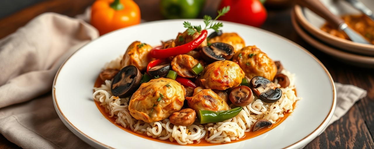Chicken and Mushroom Kadai
