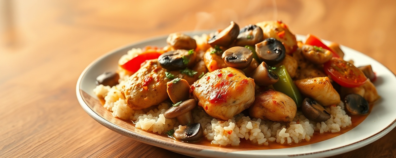 Chicken and Mushroom Kadai