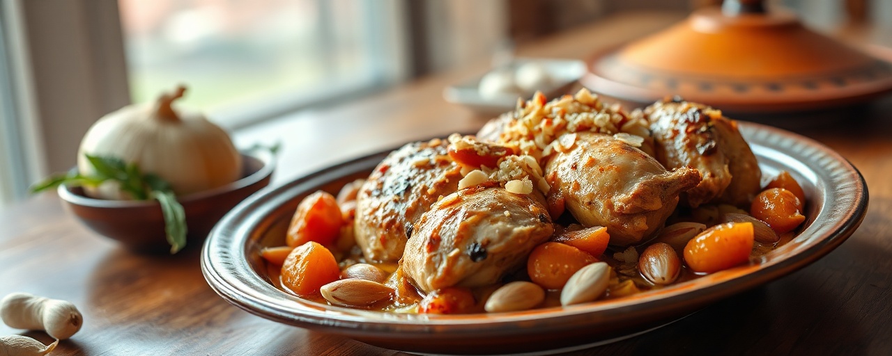 Chicken Tagine with Apricots and Almonds