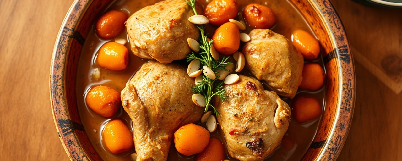 Chicken Tagine with Apricots and Almonds
