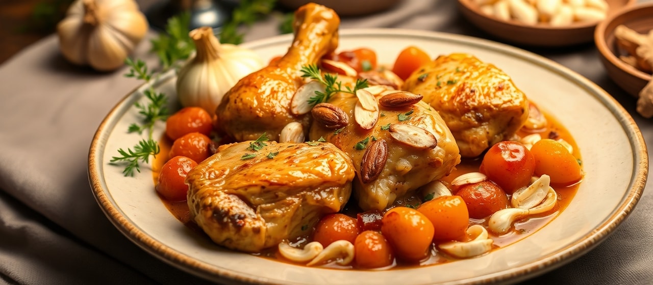 Chicken Tagine with Apricots and Almonds